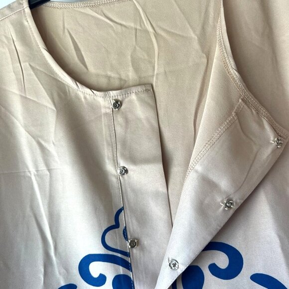 Ethnic Dashiki Coat Beige and Blue Shirt Size L - Picture 4 of 9